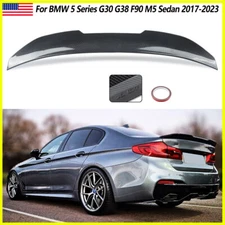 FOR 2017-23 BMW G30 G38 5 SERIES F90 M5 PSM STYLE CARBON LOOK TRUNK SPOILER WING