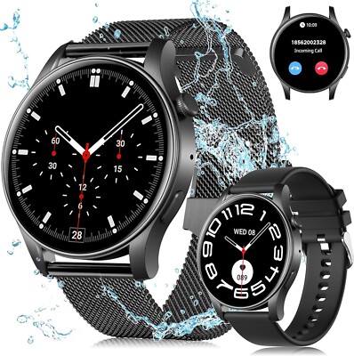 Smart Watch for Men Women (46mm), with Call, Ultra Thin 1.43'' OLED  (2 Bands)