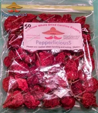 50 DRIED CAROLINA REAPER PEPPER Pods - WORLDS HOTTEST Pepper - Super Hot Quality