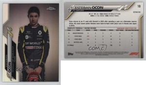 2020 Topps Chrome Formula 1 F1 Racers Refractor Esteban Ocon #10 Rookie RC