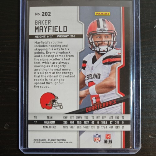 BAKER MAYFIELD 2018 Panini Playoff #202 ROOKIE CARD RC Oklahoma CLEVELAND BROWNS - Picture 2 of 2