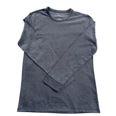 Marc Anthony Mens M Slim Fit Long Sleeve Crew Neck Tee Shirt Charcoal Grey Small