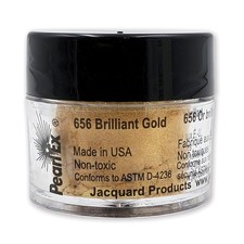 Jacquard Pearl Ex Pigment Powder 3 Grams Brilliant Gold - Loose Mica Powder for