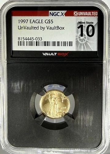 1997 EAGLE G$5 1/10th Oz. - NGC - MS70 VAULTBOX