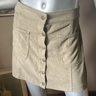 Altar'd State SMALL / Med Tan Faux Suede Button Front Snap Women's Skirt Pockets — photo 4