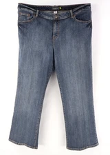 Venezia Bootcut Jeans Womens Plus Size 5 Petite Blue Faded Denim Stretch Pockets