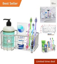 Multi-Functional 6 Slots Toothbrush Holder, Chrome