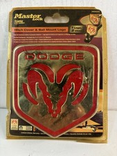 Master Lock Dodge Hitch Cover Ball Mount Logo Chrome Red 384dat Ram Pickup