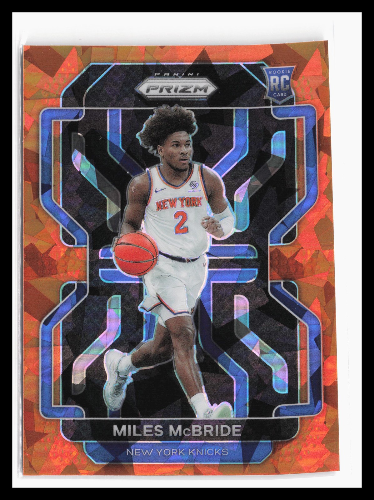 2021-22 Panini Prizm Orange Ice #283 Miles McBride New York Knicks Rookie RC SP