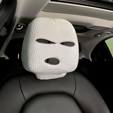 Funny Black White Car Headrest Cover - Universal Seat Headrest Protector