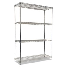 Alera NSF Certified Industrial 4-Shelf Wire Shelving Kit 48wx18dx72h Silver