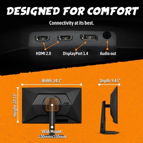 AOC C27G4HX 27" VA Panel Curved Gaming Monitor LED FHD 1920x1080 200Hz Freesync image 6
