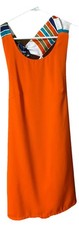 Lulus Joyful Multi-Striped Tie-Back Mini Dress Size Small Red-Orange EUC