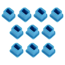 USB Type-B Anti Dust Plug Port Dust Silicone Covers Caps Stoppers Sky Blue 10pcs