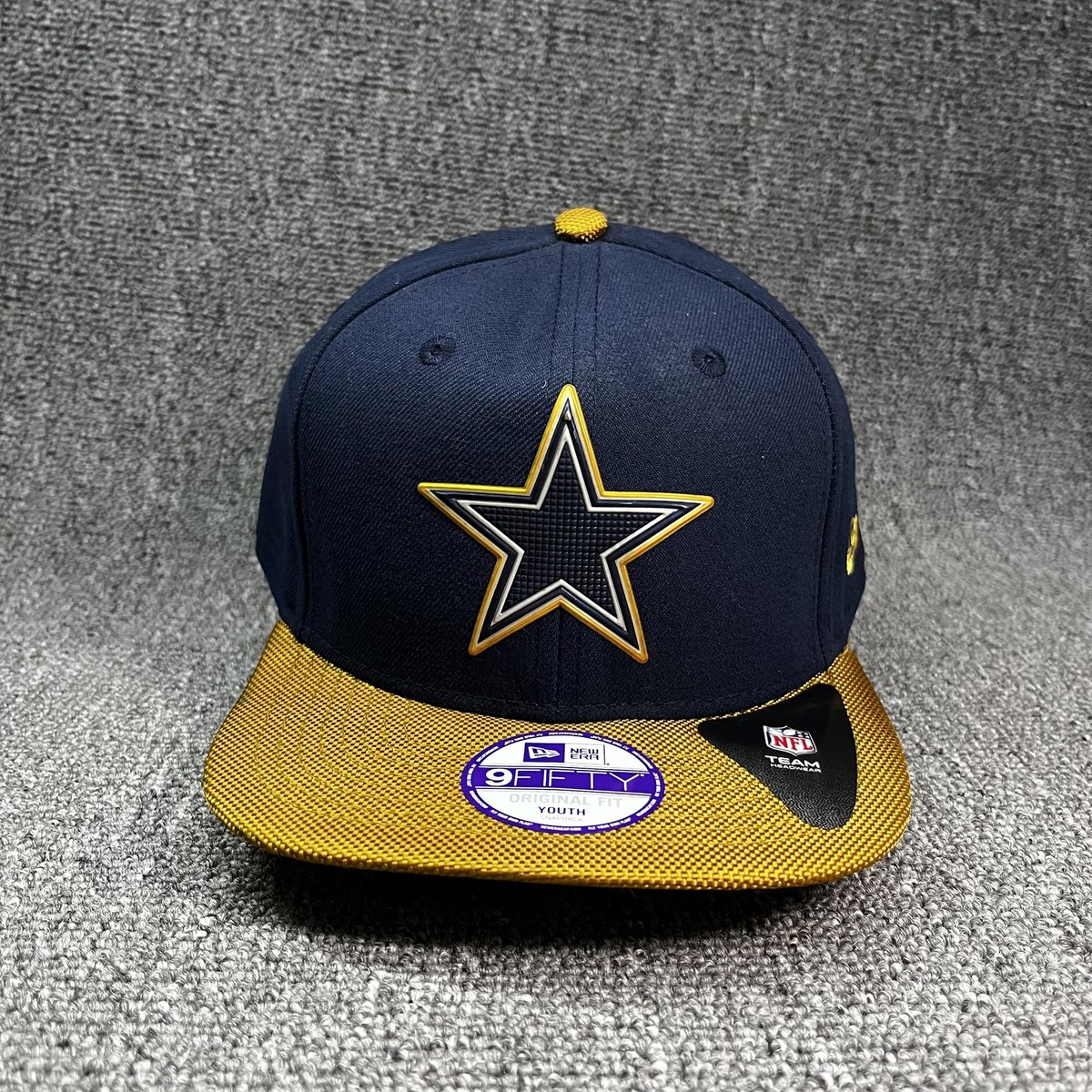 New Era 9FIFTY Dallas Cowboys Youth Snapback Hat Navy Gold Textured Star Logo