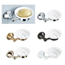 Soap Dish Holder, Wall Mounted Ceramic Shower Soap Tray,