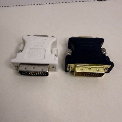 2PCS DVI to VGA Adapter, Gold Plated DVI-I 24+5 Pin Male to VGA Female Converter