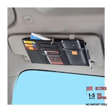 Car Sun Visor Organizer Auto Interior Visor Storage Pouch Holder 1 Pcs Black