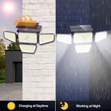 Wireless Solar Flood Light 270 LED 4 Heads motion Sensor Light IP65 Waterproof 