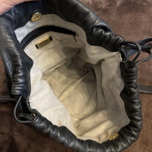 Bolso de Hombro LOEWE Old Loewe Cuero Napa Negro Para Mujer USADO DE JAPÓN - Imagen 4 de 8