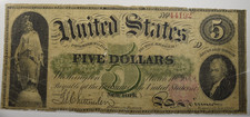 1862 $5 LEGAL TENDER ~ Fr61c ALEXANDER HAMILTON ~ FINE/VF DETAILS! INV#192