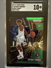 2020-21 Panini Prizm - Instant Impact Anthony Edwards #1 Green Prizm (RC)