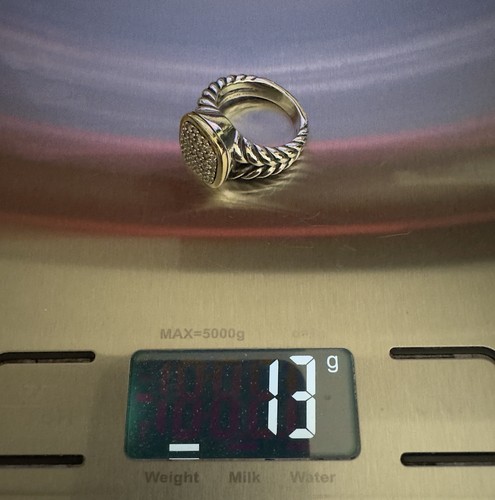 David Yurman Silber & 18k Albion Pave Diamant Ring Größe 5 1/2 - Bild 11 von 11