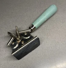 Vintage Blue Wood Handle Kitchen Knife Sharpener ~ Edlund Sure Sharp No. 3