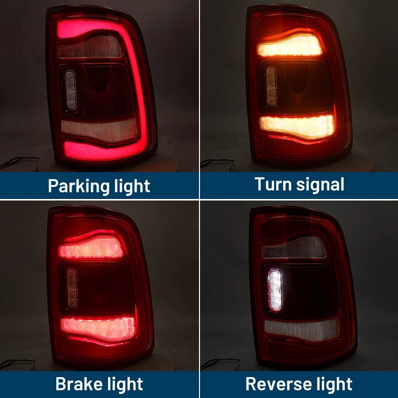 Passenger w/ Blind Spot Red LED Tail Light For 2019-2024 Dodge RAM 2500 3500 RH - Изображение 3 из 4