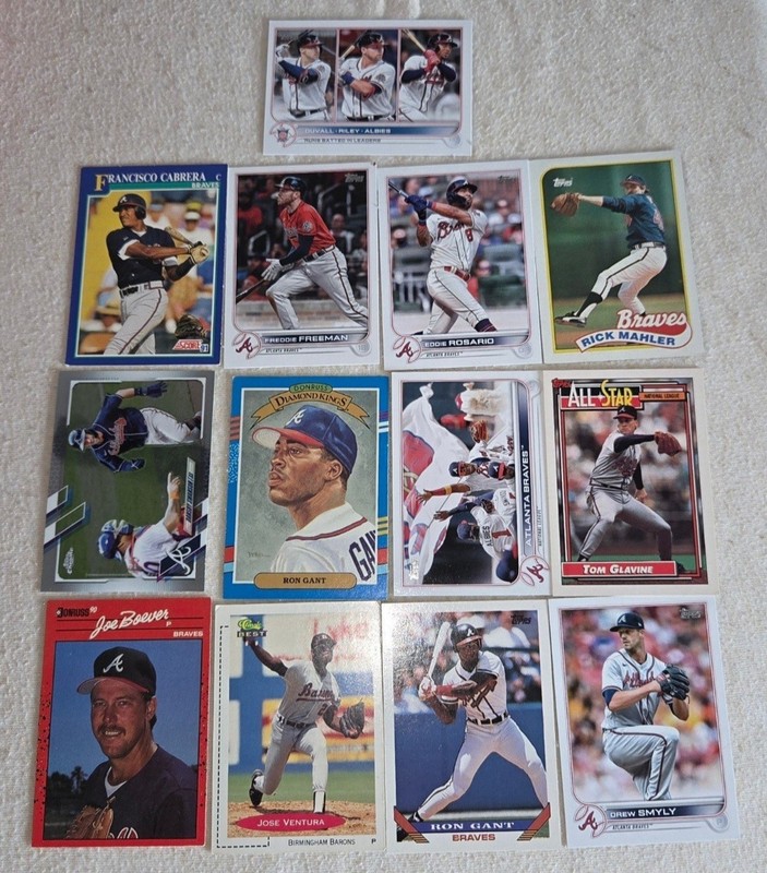 Lot of 13 Atlanta Braves MLB Baseball Cards