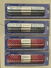 Lot of 4 Triple Pack Diamond Cosmetics Nail File, Fun File Great Value 240 Grit