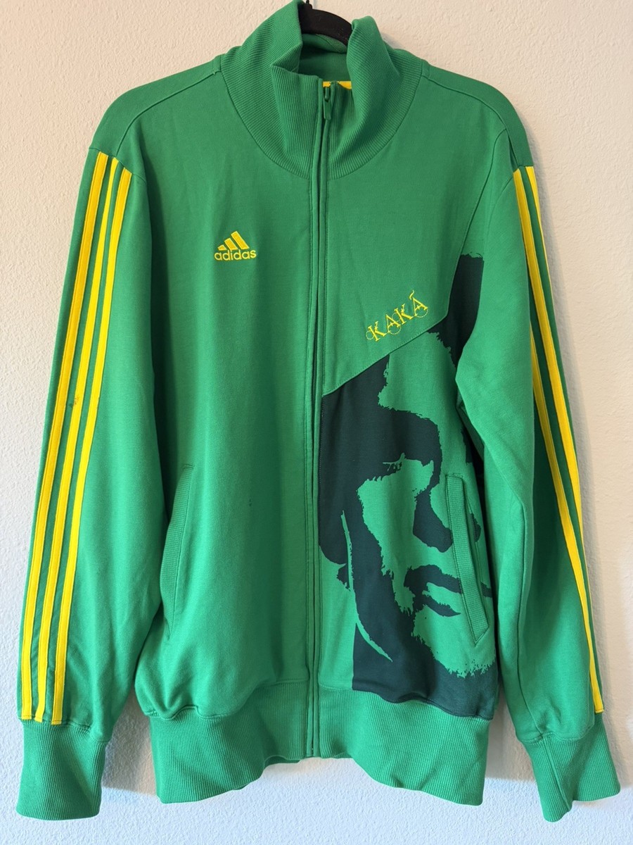 kaka Adidas Full Zip Brazilian Football Kaka Soccer Green And Yellow
