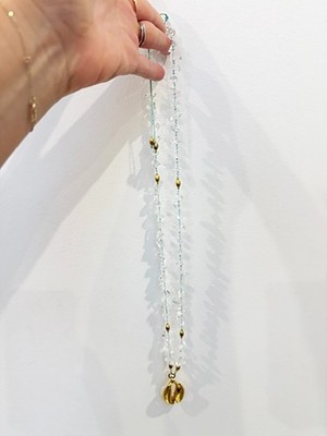 Designer Aurelie Bidermann Stunning Crystal & Gold Plated Shell Women's Necklace