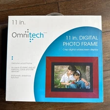Omnitech 11- Inch Digital Photo Wood Frame Brand New  Sealed 