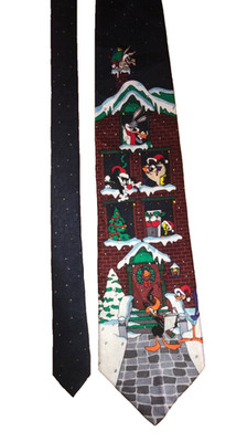 *VINTAGE* 1990s WARNER BROS. LOONEY TUNES MANIA CHRISTMAS TIE