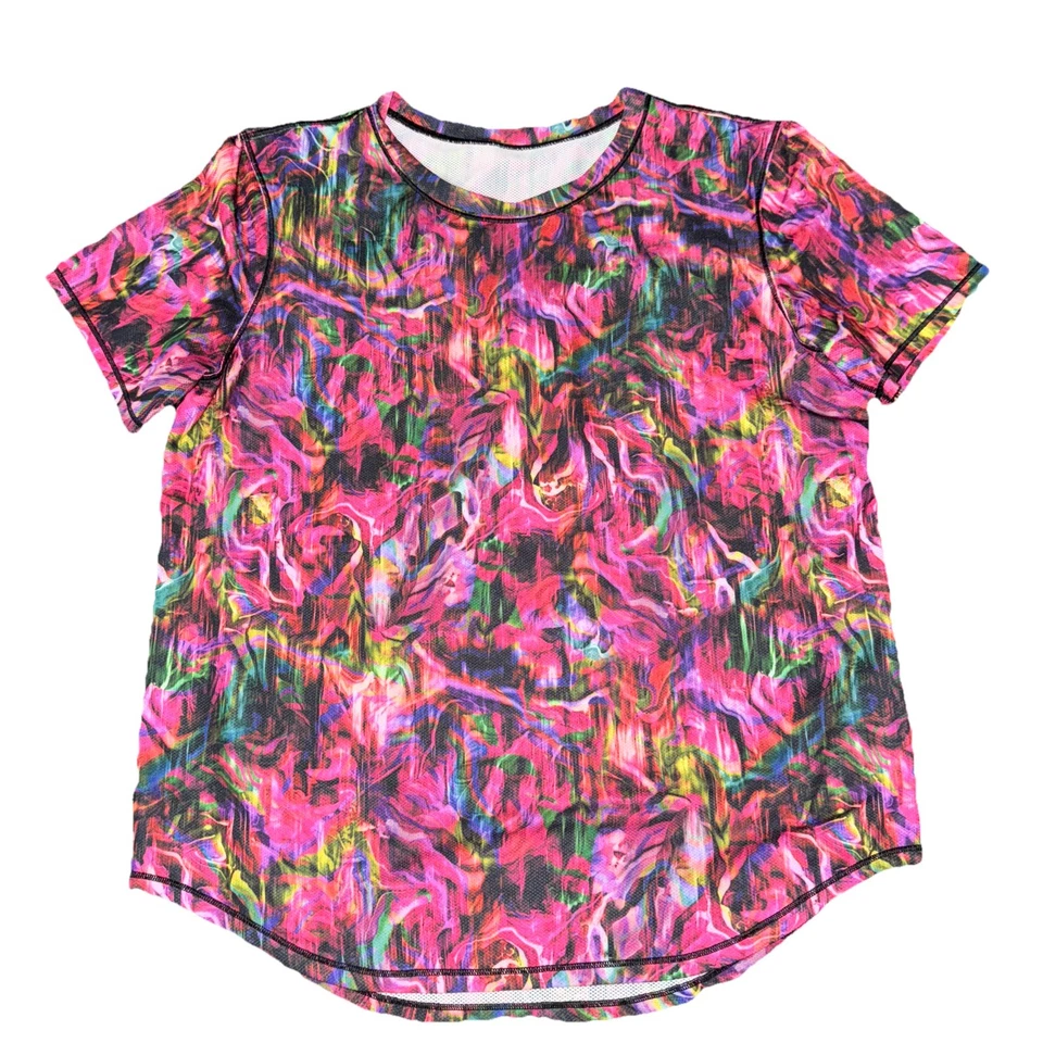 Camiseta Lululemon Cuello Alto Correr y Entrenamiento en Rosa Hyper Flow Multi Talla 8 Foto 3 de 4