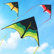 Large Delta Beach Kite with 100m Line & Handle Easy Fly Outdoor Adults Kids