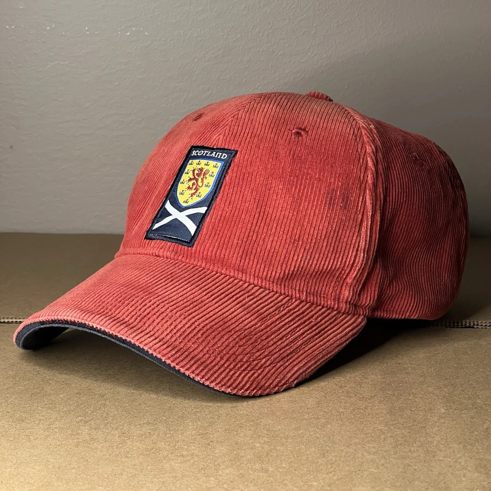 Scotland Diadora Hat Cap Strap Back Red Mens Corduroy Soccer Club International Foto 2 de 4