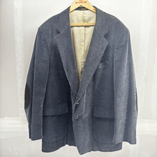 Vintage Woolrich Gray Corduroy Men  s Blazer w/ Brown Elbow Patches 46L 60s 70s
