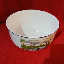 Design Naif by VILLEROY & BOCH 9" Round Vegetable Bowl Cows/Farm/Duck/Rooster