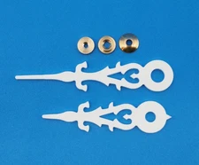 Cuckoo Clock Hands New Parts To Fit a 120 to 130 mm Dial WHITE COLOR WITH NUTS