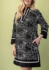 Gigio Embroidered Mini Dress Black