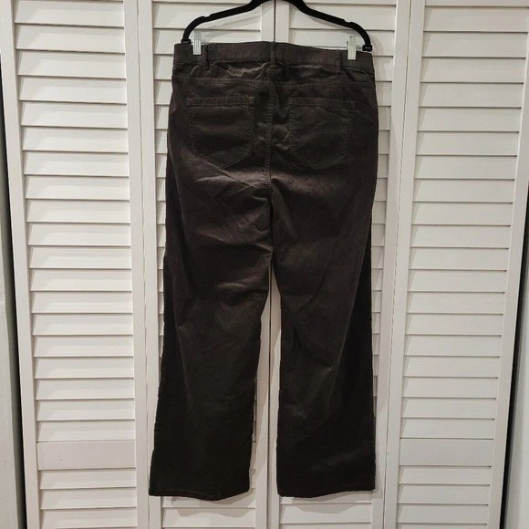 Pantalones J. Jill Marrón Elastizados Pana Pierna Ancha Talla 16 Suaves Tiro Medio Cómodos Informales Foto 4 de 4