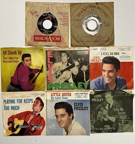 Elvis Presley 45rpm Vinyl Record Lot Of 8. Include One Rare Copy