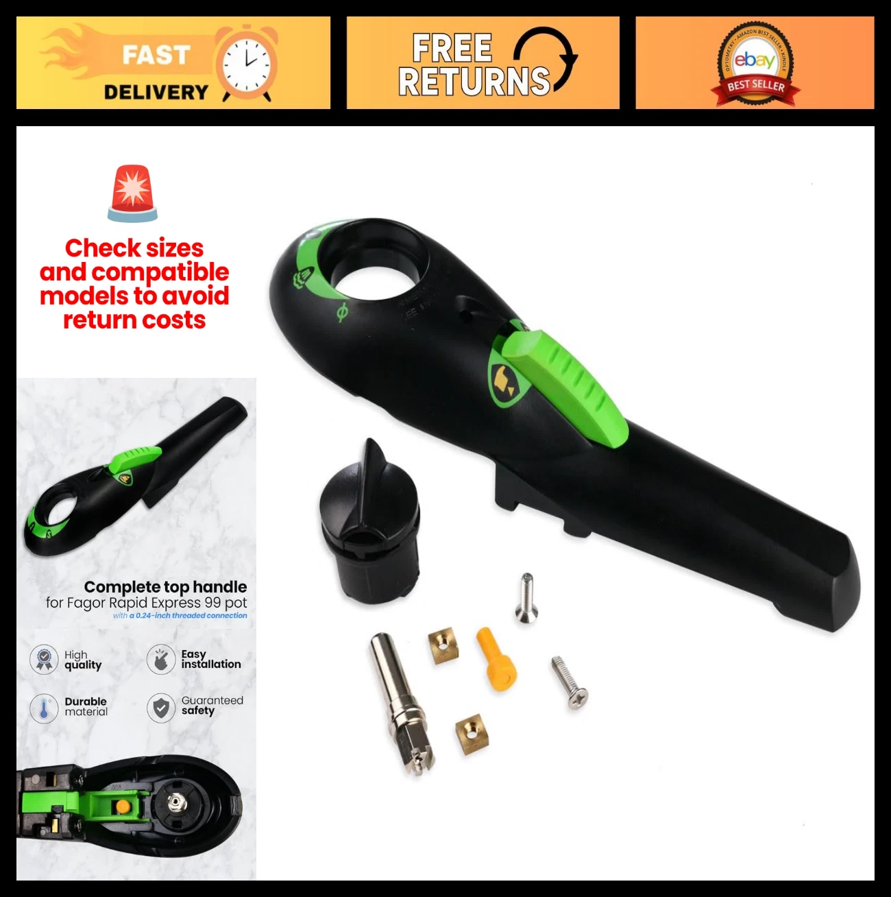 Home Replacement Handle Kit for Fagor Pressure Cooker - Includes Regulator Valve