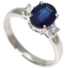1.71ct Sapphire Diamond Ring Platinum PT900  3.8g