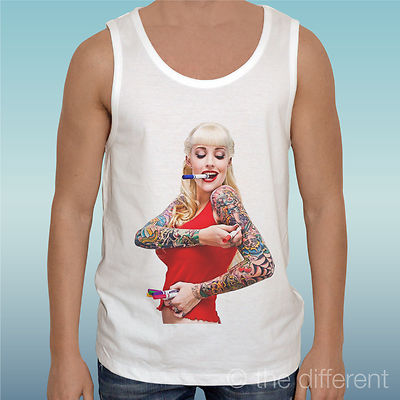GIRL MODEL GIRL TATTOO COLOR'''' VEST T-SHIRT VEST IDEA GIFT