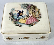 Vintage Lord Nelson Pottery - Square Trinket Box With Kid Collectable Free P+P