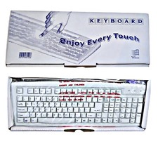 Vintage LNE Keyboard 2000 Microsoft Windows ISO 9002 QWERTY PS/2 PC/AT White