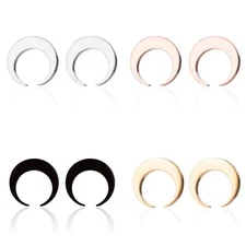 2pairs stainless steel Crescent Moon, Horn Shape earrings, 4 colors FJS02-133